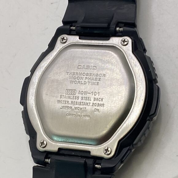 CASIO Fishing Gear 5056 AQW-101 Ana-Digi Quartz Vintage Men’s Watch New Battery main image 4